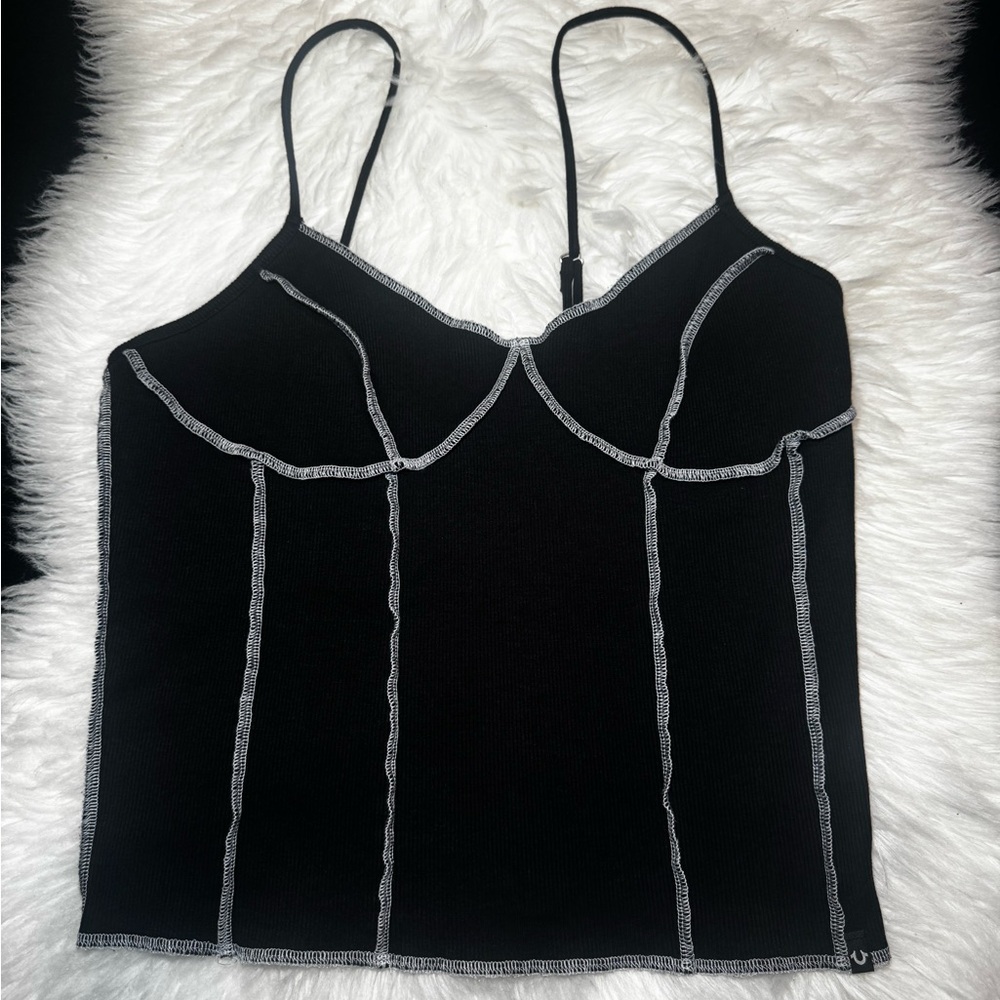 True Religion Stitched Stylish Black Camisole Top